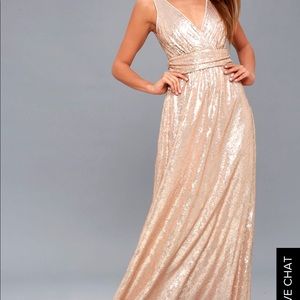 Matte rose gold bridesmaids dress